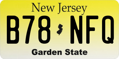 NJ license plate B78NFQ