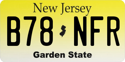 NJ license plate B78NFR