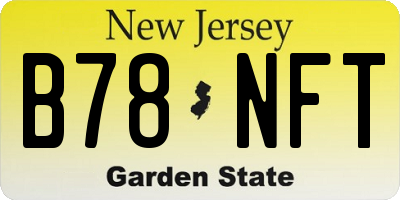 NJ license plate B78NFT