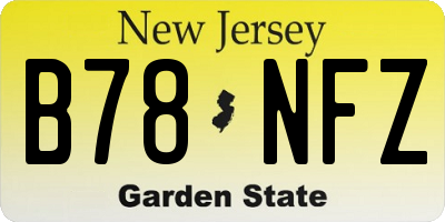 NJ license plate B78NFZ
