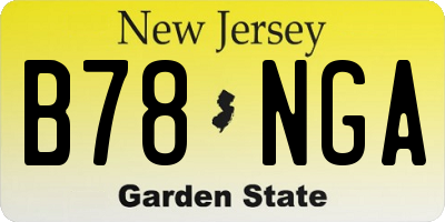 NJ license plate B78NGA