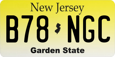 NJ license plate B78NGC