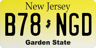 NJ license plate B78NGD