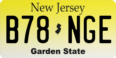 NJ license plate B78NGE