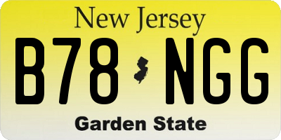NJ license plate B78NGG