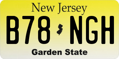 NJ license plate B78NGH