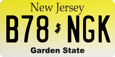 NJ license plate B78NGK