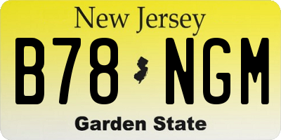 NJ license plate B78NGM