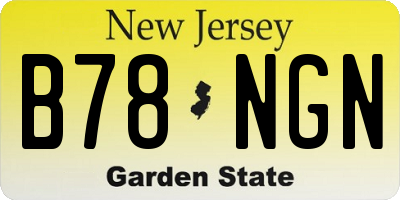 NJ license plate B78NGN