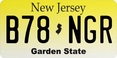 NJ license plate B78NGR