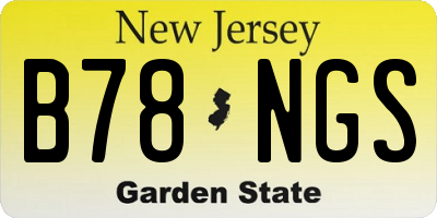 NJ license plate B78NGS