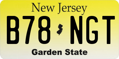 NJ license plate B78NGT