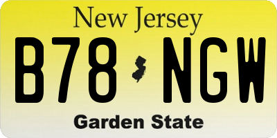 NJ license plate B78NGW