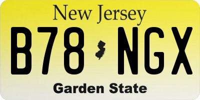 NJ license plate B78NGX