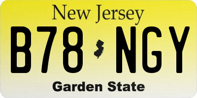 NJ license plate B78NGY