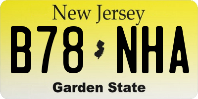 NJ license plate B78NHA