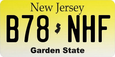 NJ license plate B78NHF