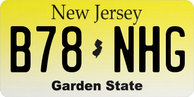 NJ license plate B78NHG