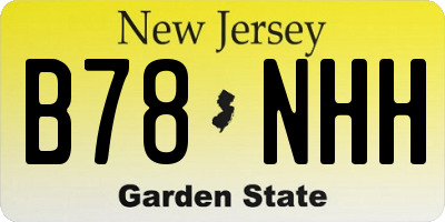 NJ license plate B78NHH