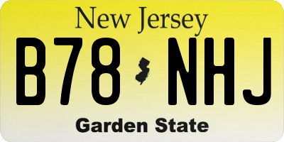 NJ license plate B78NHJ
