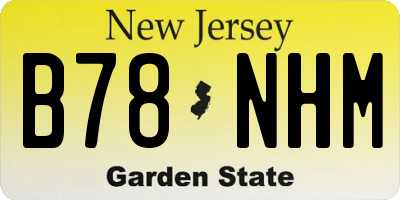 NJ license plate B78NHM