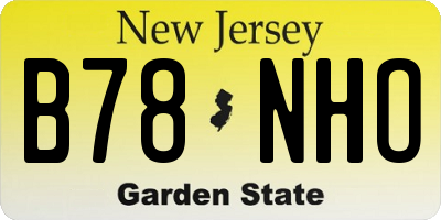 NJ license plate B78NHO