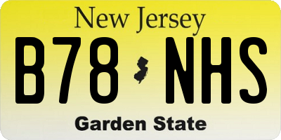 NJ license plate B78NHS