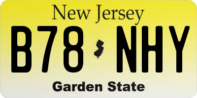 NJ license plate B78NHY