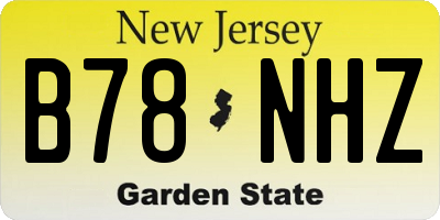 NJ license plate B78NHZ