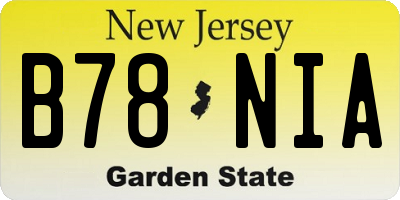 NJ license plate B78NIA