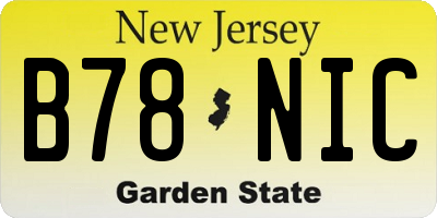 NJ license plate B78NIC