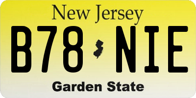 NJ license plate B78NIE
