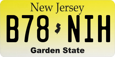 NJ license plate B78NIH