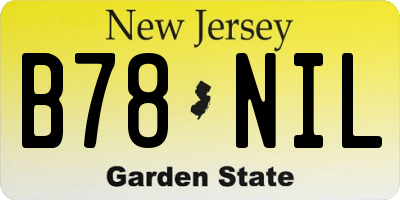 NJ license plate B78NIL
