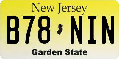 NJ license plate B78NIN