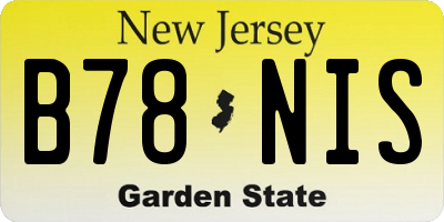 NJ license plate B78NIS