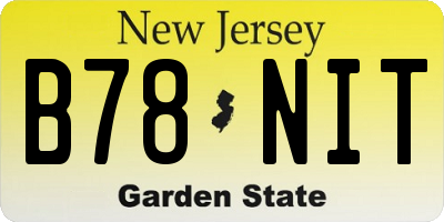 NJ license plate B78NIT