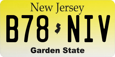 NJ license plate B78NIV