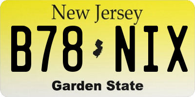NJ license plate B78NIX