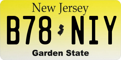 NJ license plate B78NIY