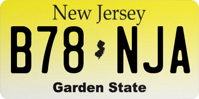 NJ license plate B78NJA