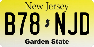 NJ license plate B78NJD