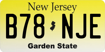 NJ license plate B78NJE