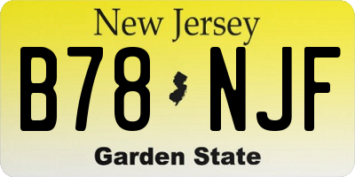 NJ license plate B78NJF