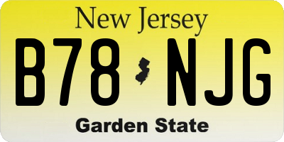 NJ license plate B78NJG