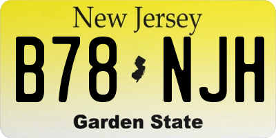 NJ license plate B78NJH