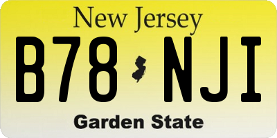 NJ license plate B78NJI