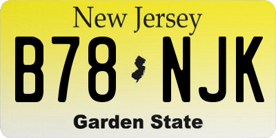 NJ license plate B78NJK