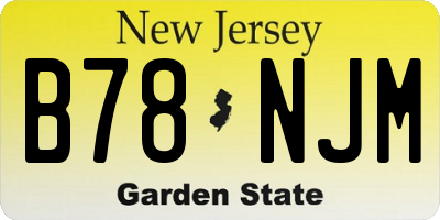 NJ license plate B78NJM