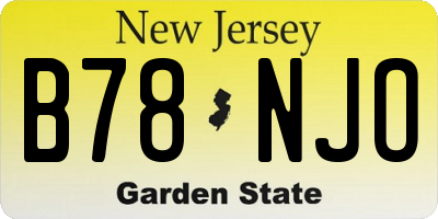 NJ license plate B78NJO
